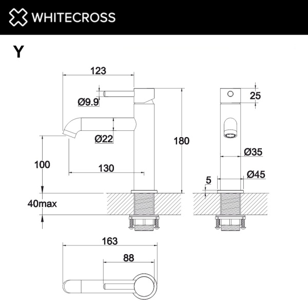 Смеситель для раковины M WHITECROSS Y Y1211CPB медь брашированная