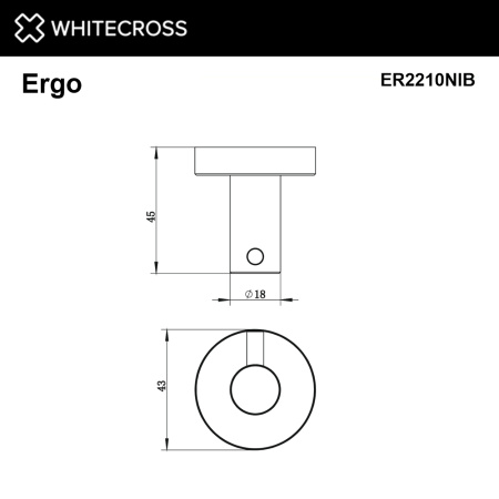 Крючок WHITECROSS Ergo ER2210NIB никель брашированный
