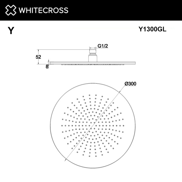 Верхний душ WHITECROSS Y Y1300GL золото гленцевое
