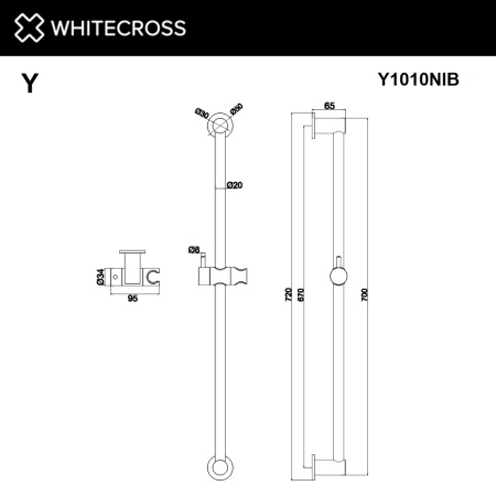 Душевая штанга WHITECROSS Y Y1010NIB никель брашированный